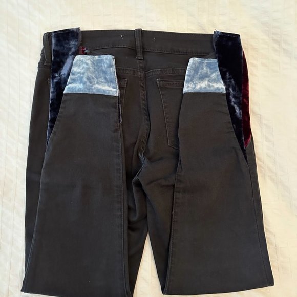 Sam Edelman Women's Black "The Kitten" Mid Rise Skinny Jeans with velvet hem - Picture 4 of 6